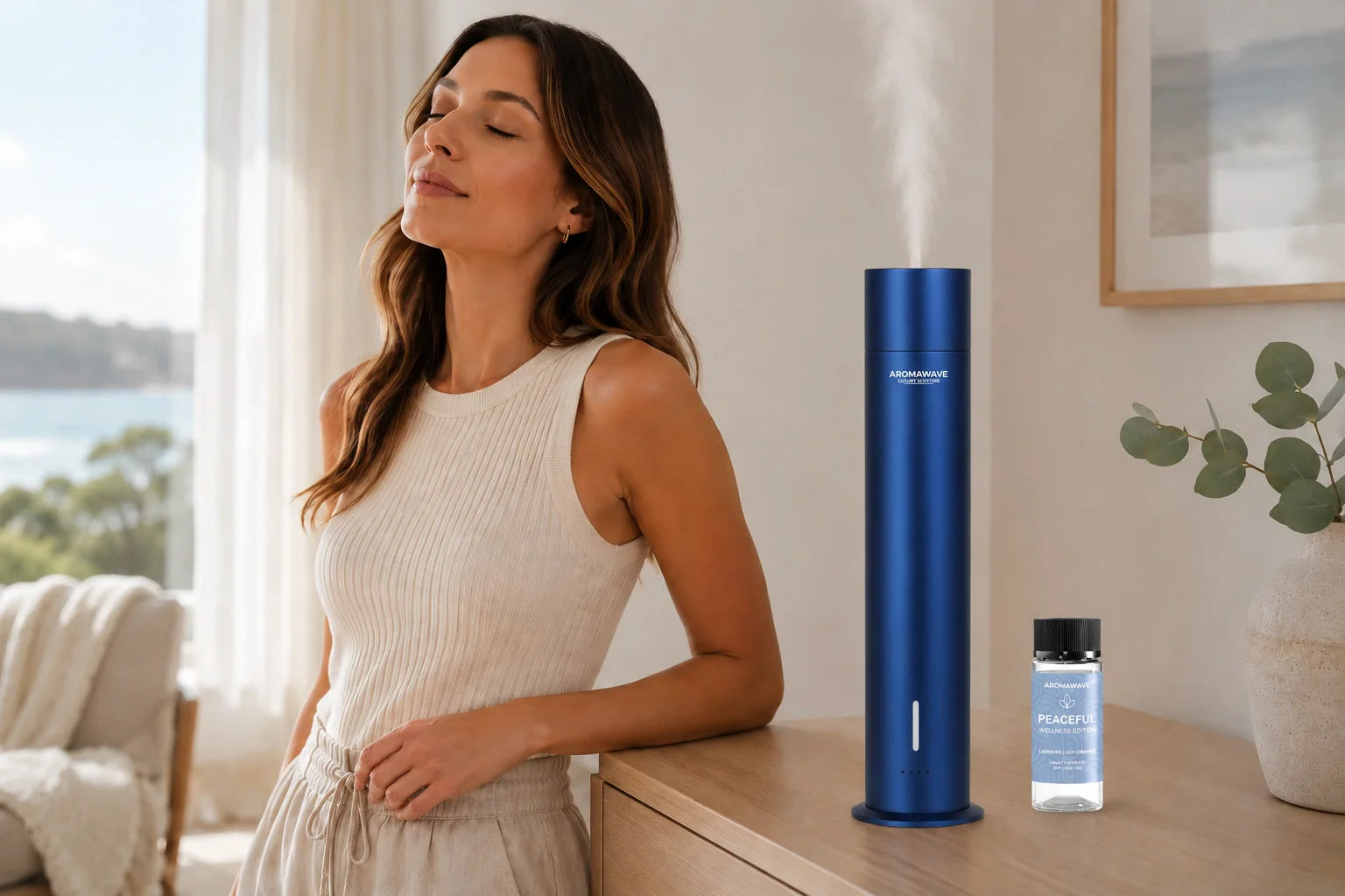 Peaceful fragrance oil Australia. Aromawave Wellness Edition Lavender Lily Orange cold air diffuser guide