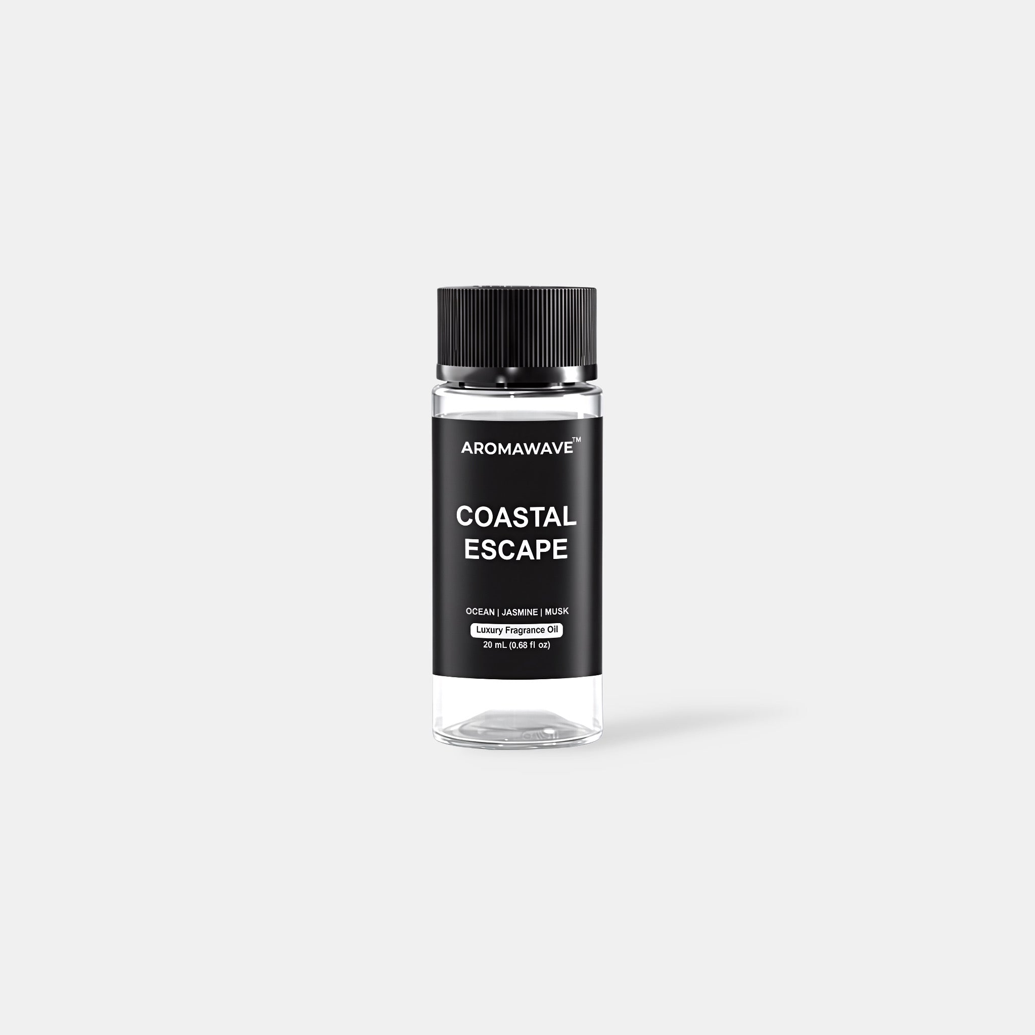 Coastal Escape 20ml luxury fragrance oil by Aromawave crafted for waterless diffusers with a fresh ocean-inspired scent.
