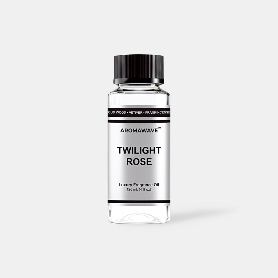 Twilight Rose 120ml luxury fragrance oil by Aromawave for home and car diffusers delivering a deep long-lasting scent.