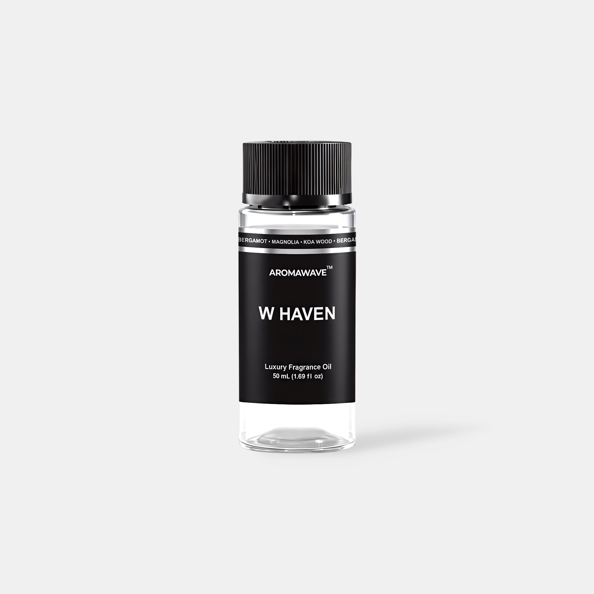 W Haven 50ml premium fragrance oil by Aromawave designed for cold air diffusion with clean refined aroma.