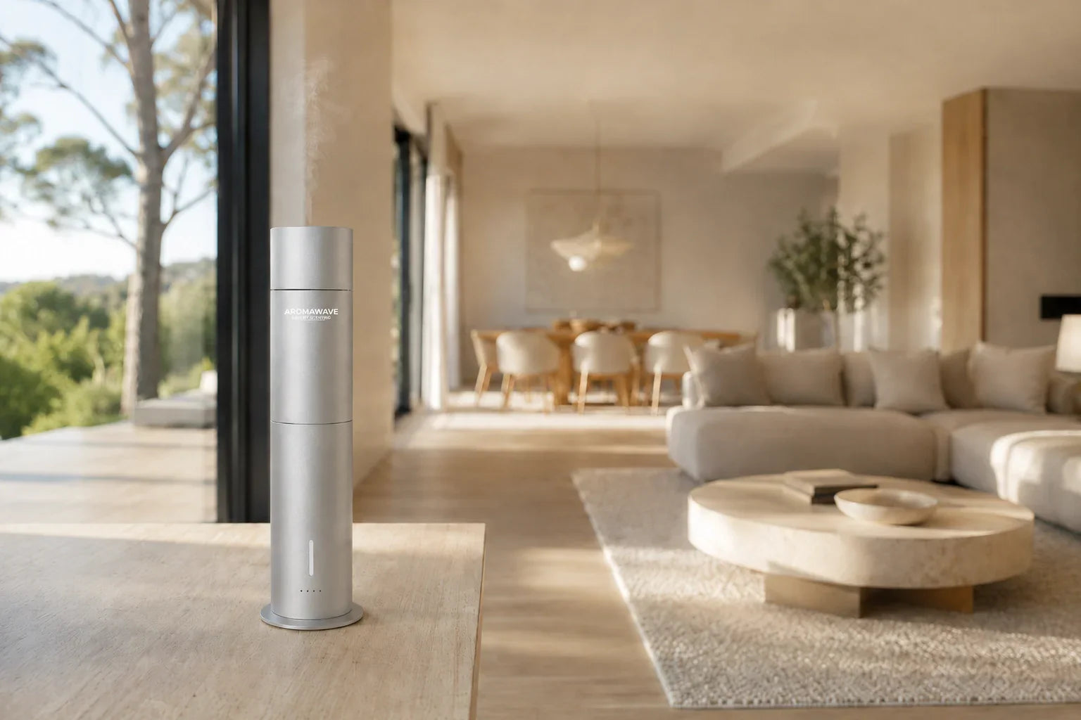 Waterless scent diffuser for large rooms Australia. Aromawave cold air scent diffuser open plan coverage guide