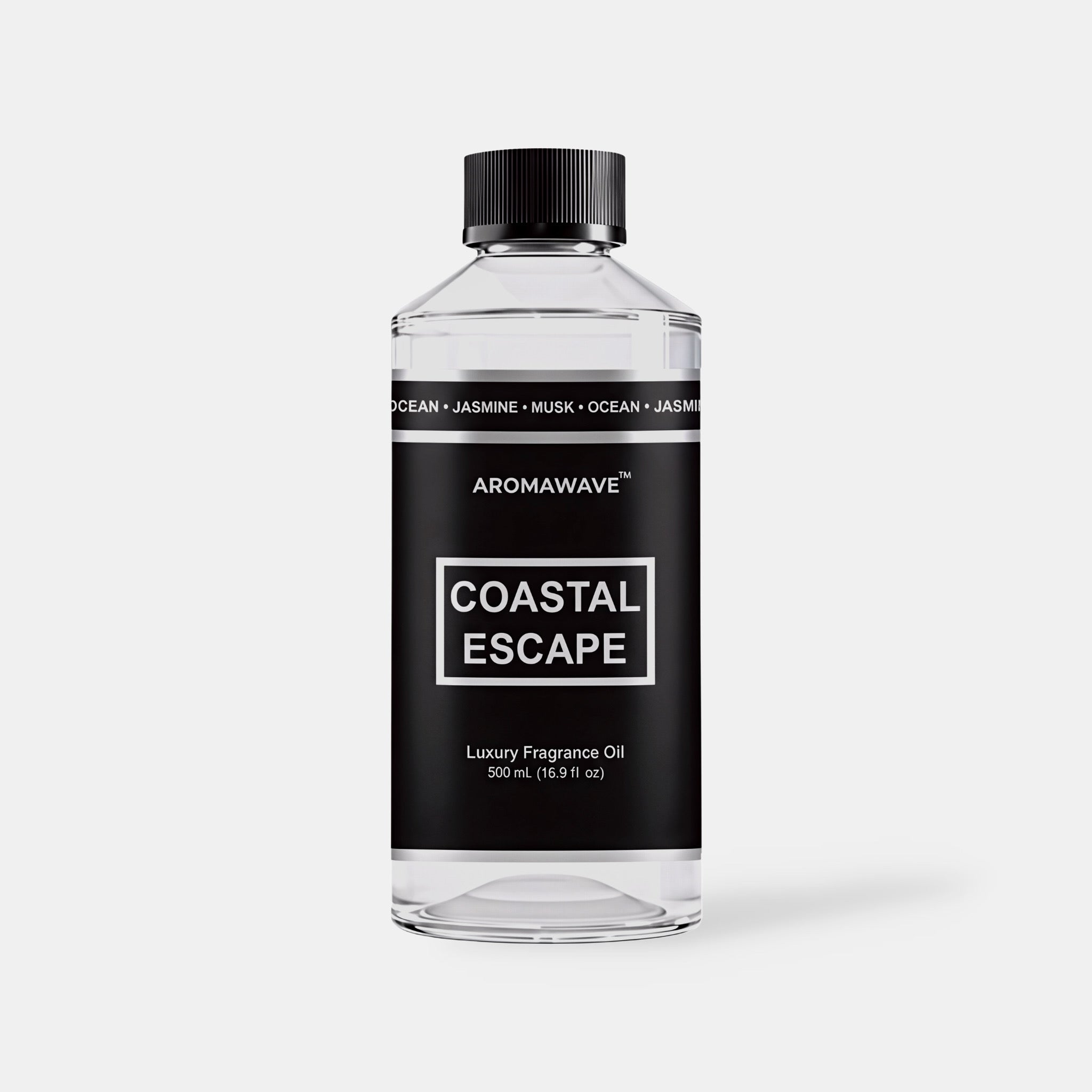 Coastal Escape 500ml commercial fragrance oil by Aromawave ideal for large spaces and professional cold air diffuser systems
