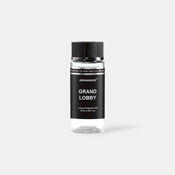 Grand Lobby 50ml fragrance oil by Aromawave New Zealand, White Tea Fig Musk, Hilton hotel inspired