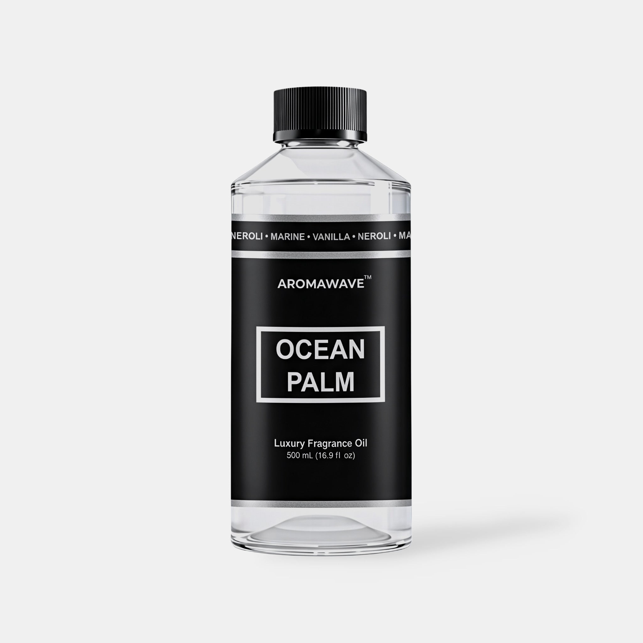 Ocean Palm 500ml coastal-inspired fragrance oil by Aromawave ideal for large spaces and professional diffuser systems
