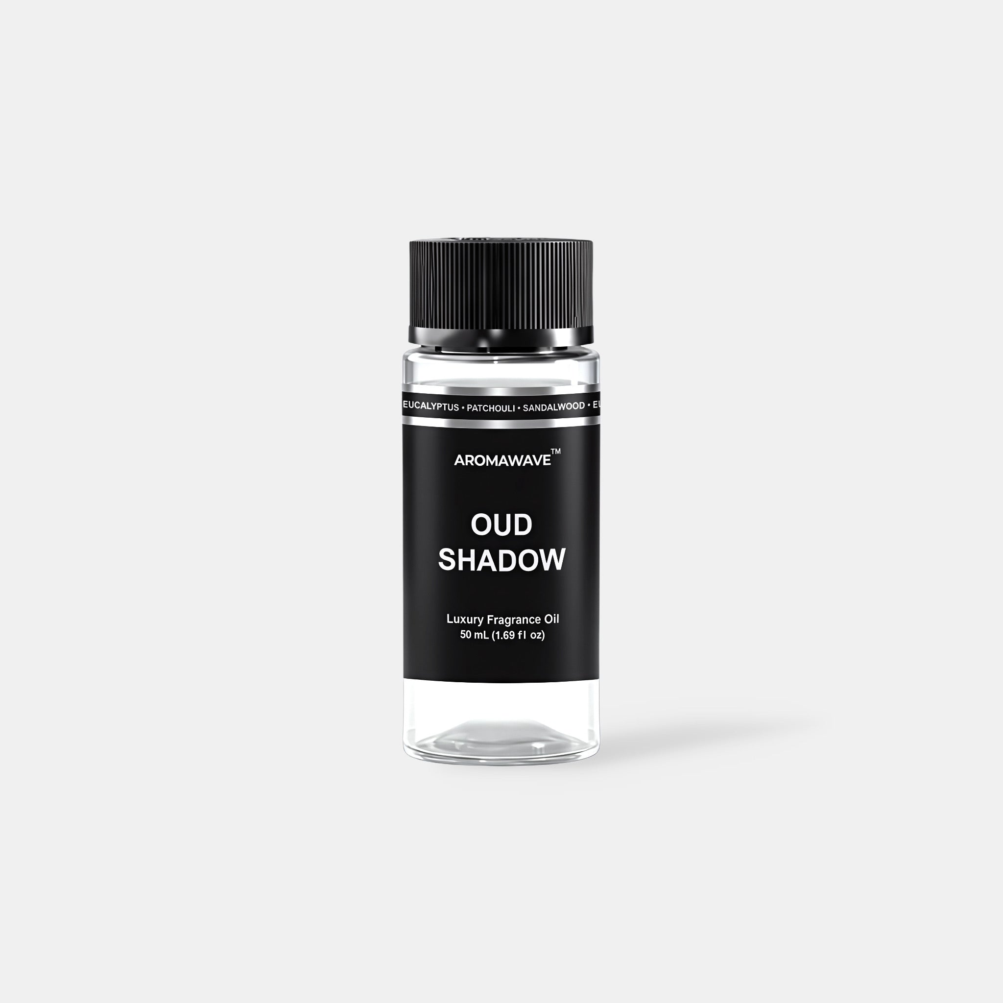 Oud Shadow 50ml premium fragrance oil by Aromawave designed for cold air diffusion with rich woody aroma.
