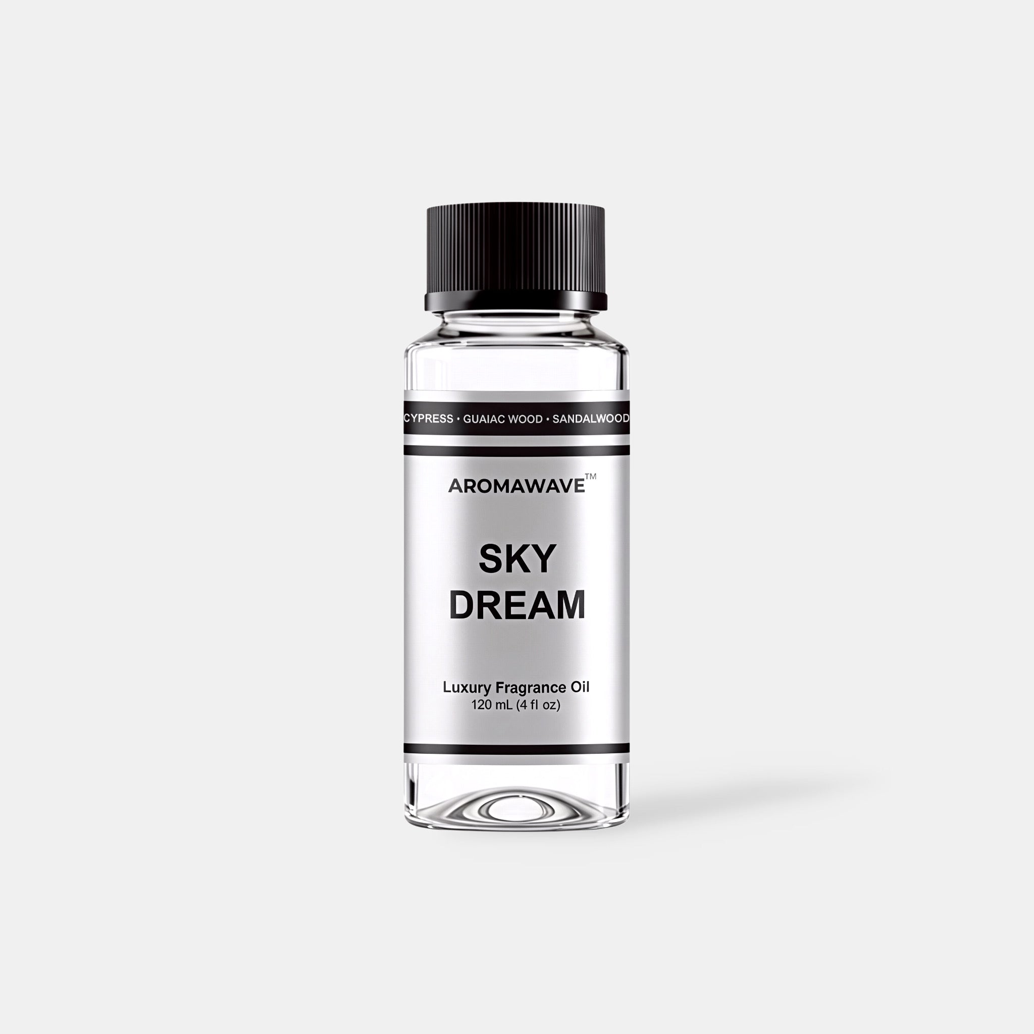 Sky Dream 120ml luxury fragrance oil by Aromawave for home and car diffusers delivering a smooth long-lasting scent.