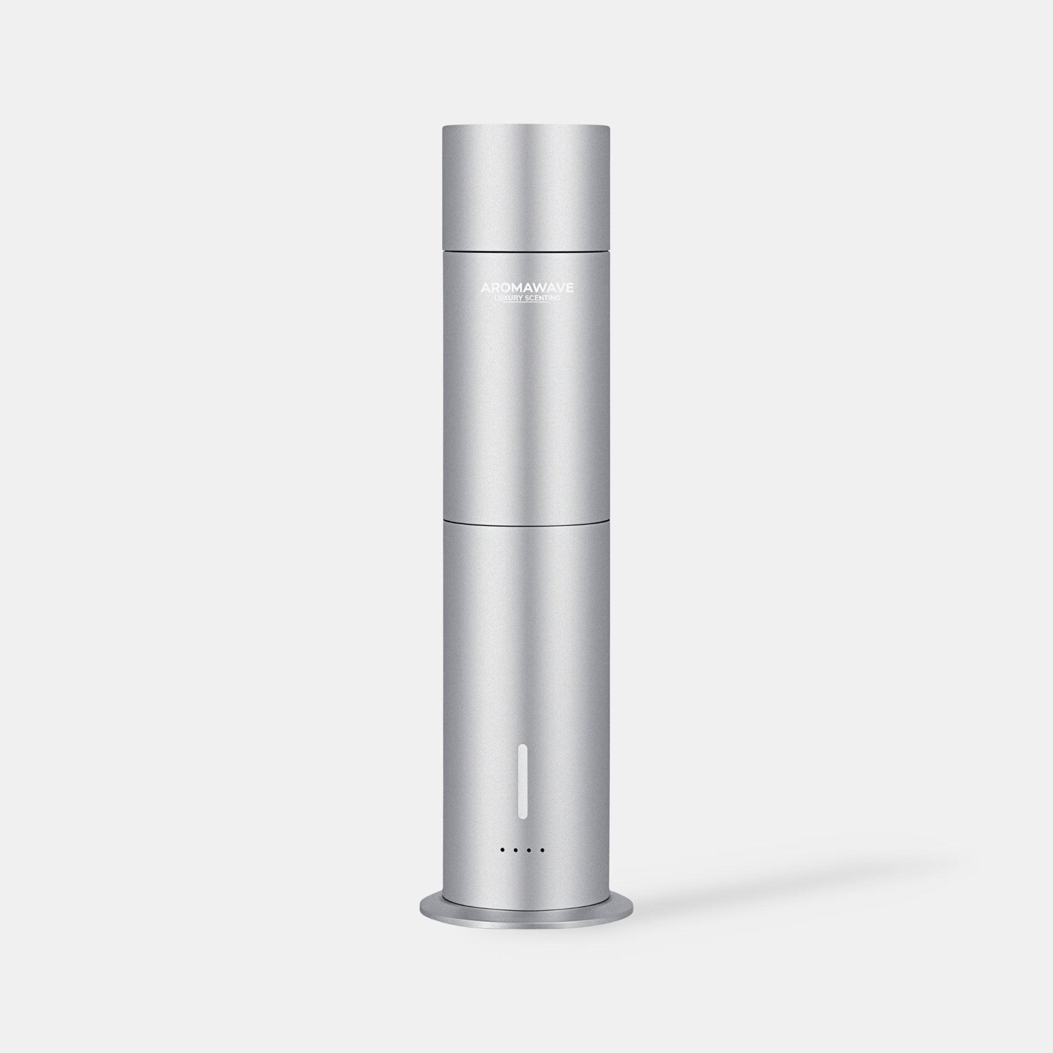 Aromawave wireless ultra smart scent diffuser in silver designed for modern interiors