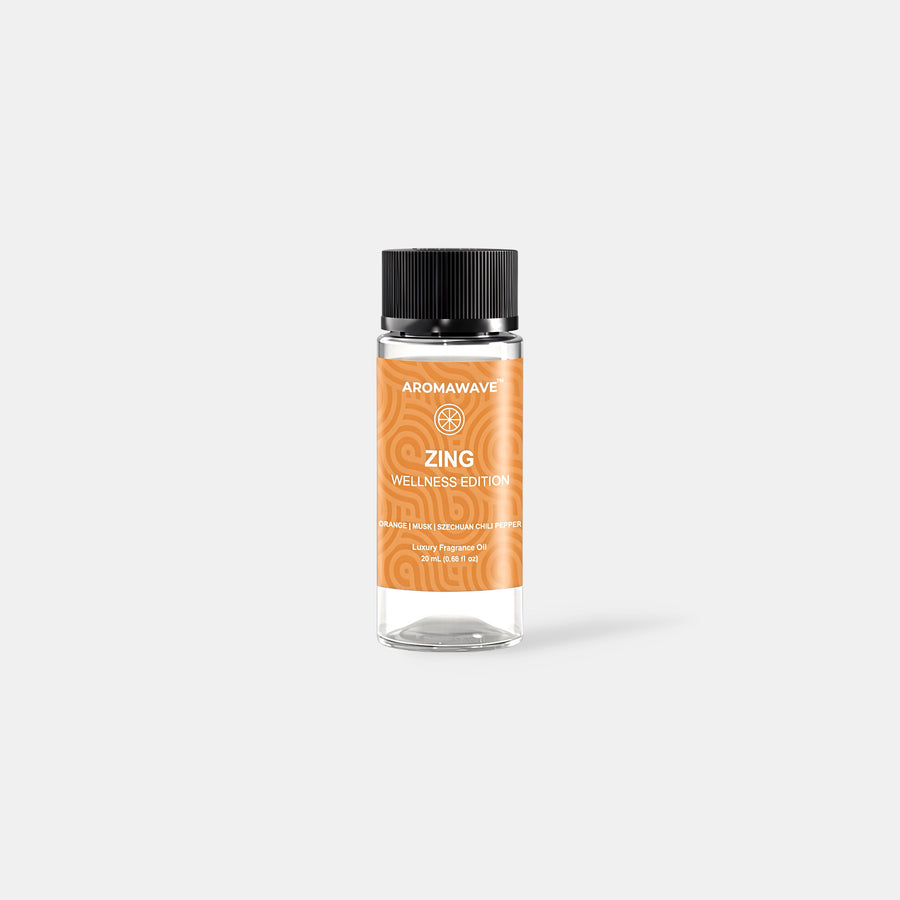 Aromawave Zing fragrance oil 20ml energising citrus and spice diffuser oil crafted for cold air scent diffusion